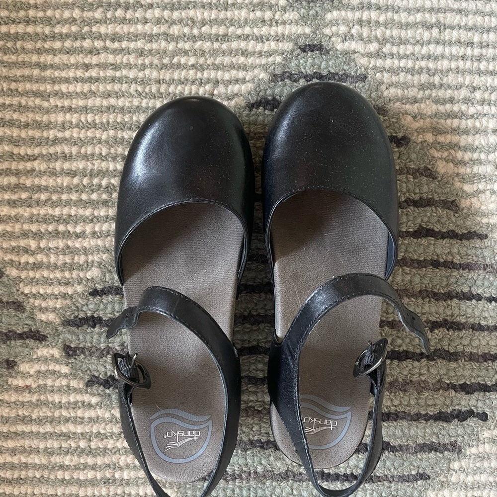 Black Leather Mary Jane Shoes